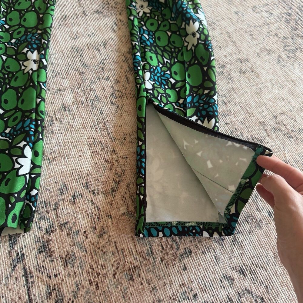 Balenciaga Paris Spring 2017 Floral Print Legging Dress Pant Green Blue XL $1090 - Picture 13 of 14